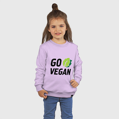 Детский свитшот Go vegan / Лаванда – фото 3