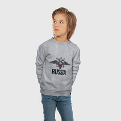 Свитшот хлопковый детский Russia, цвет: меланж — фото 2