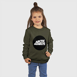 Свитшот хлопковый детский Arctic Monkeys Round, цвет: хаки — фото 2