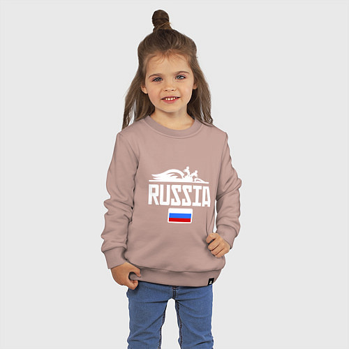 Детский свитшот Russia / Пыльно-розовый – фото 3
