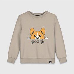 Свитшот хлопковый детский Got Corgi, цвет: миндальный