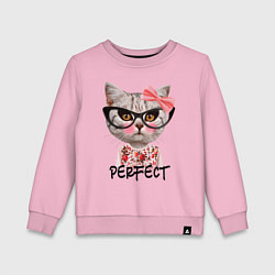 Свитшот хлопковый детский Perfect Kitty, цвет: светло-розовый