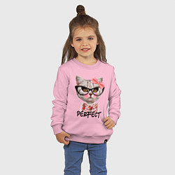 Свитшот хлопковый детский Perfect Kitty, цвет: светло-розовый — фото 2