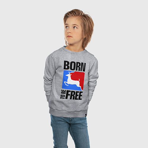 Детский свитшот Born to be free / Меланж – фото 4