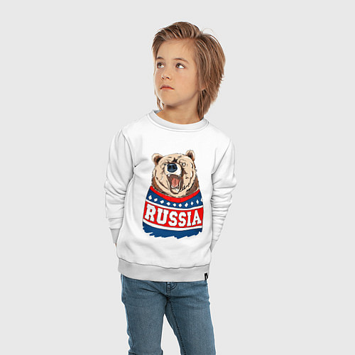 Детский свитшот Made in Russia: медведь / Белый – фото 4