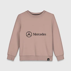 Свитшот хлопковый детский Mercedes Logo, цвет: пыльно-розовый