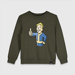 Свитшот хлопковый детский Fallout vault boy, цвет: хаки