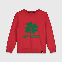 Свитшот хлопковый детский Get lucky, цвет: красный