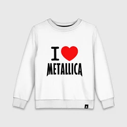 Свитшот хлопковый детский I love Metallica, цвет: белый