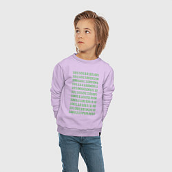Свитшот хлопковый детский Двоичный код, цвет: лаванда — фото 2