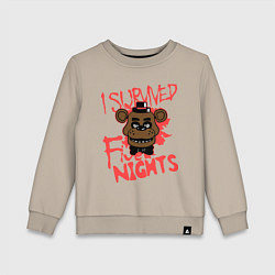 Свитшот хлопковый детский I Survived Five Night, цвет: миндальный