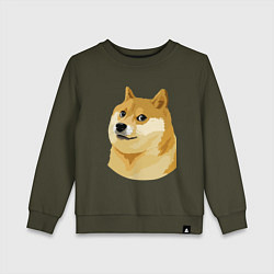 Свитшот хлопковый детский Doge, цвет: хаки