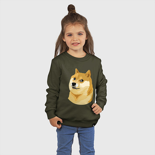 Детский свитшот Doge / Хаки – фото 3