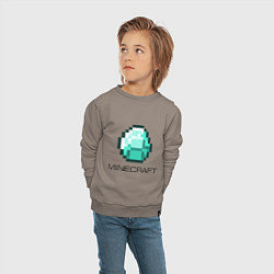 Свитшот хлопковый детский Minecraft Diamond, цвет: утренний латте — фото 2