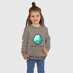 Свитшот хлопковый детский Minecraft Diamond, цвет: утренний латте — фото 2
