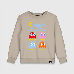 Свитшот хлопковый детский Pac-Man: Usual Suspects, цвет: миндальный