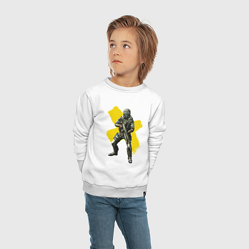 Детский свитшот STALKER: Yellow Cross / Белый – фото 4