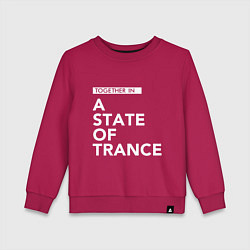 Свитшот хлопковый детский Together in A State of Trance, цвет: маджента