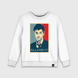 Свитшот хлопковый детский Allons-y Poster, цвет: белый