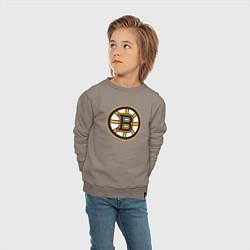 Свитшот хлопковый детский Boston Bruins, цвет: утренний латте — фото 2