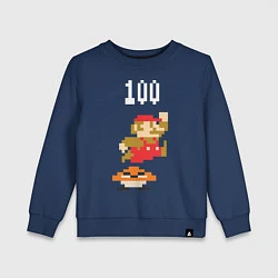 Свитшот хлопковый детский Mario: 100 coins, цвет: тёмно-синий
