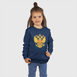 Свитшот хлопковый детский Герб России: золото, цвет: тёмно-синий — фото 2