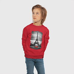 Свитшот хлопковый детский Эйфелева башня, цвет: красный — фото 2
