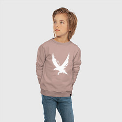 Свитшот хлопковый детский Белый ворон, цвет: пыльно-розовый — фото 2
