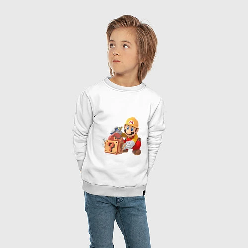 Детский свитшот Super Mario: Builder / Белый – фото 4
