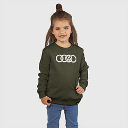 Свитшот хлопковый детский AUDI VW, цвет: хаки — фото 2