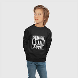 Свитшот хлопковый детский Straight Outta Sochi, цвет: черный — фото 2