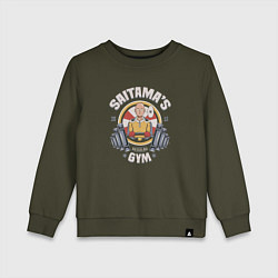 Свитшот хлопковый детский Saitama's Gym, цвет: хаки