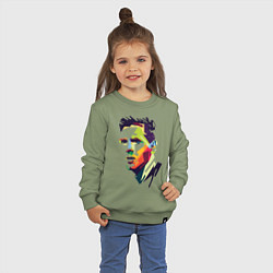 Свитшот хлопковый детский Lionel Messi: fun-art, цвет: авокадо — фото 2