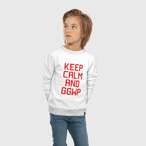 Детский свитшот Keep Calm & GGWP / Белый – фото 4