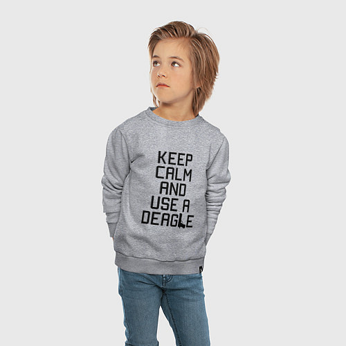 Детский свитшот Keep Calm & Use a Deagle / Меланж – фото 4