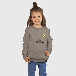 Свитшот хлопковый детский Real Madrid: Fly Emirates, цвет: утренний латте — фото 2
