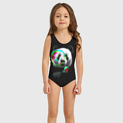 Купальник для девочки Панда и мыльный пузырь цвета 3D-принт — фото 2