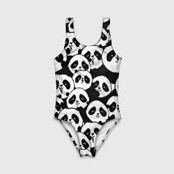 Купальник для девочки Весёлые панды, цвет: 3D-принт