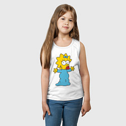 Майка детская хлопок Maggie Simpson, цвет: белый — фото 2