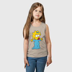 Майка детская хлопок Maggie Simpson, цвет: миндальный — фото 2