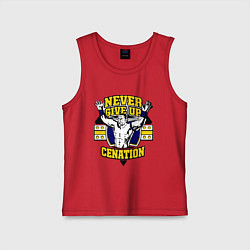 Майка детская хлопок Never Give Up: Cenation, цвет: красный