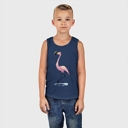 Майка детская хлопок Гордый фламинго, цвет: тёмно-синий — фото 2