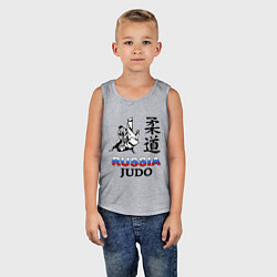 Майка детская хлопок Russia Judo, цвет: меланж — фото 2