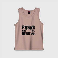 Майка детская хлопок Punks not dead, цвет: пыльно-розовый