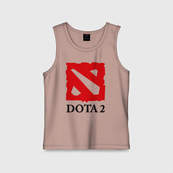 Майка детская хлопок Dota 2: Logo, цвет: пыльно-розовый