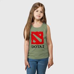 Майка детская хлопок Dota 2: Logo, цвет: авокадо — фото 2