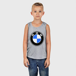 Майка детская хлопок Logo BMW, цвет: меланж — фото 2