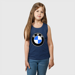 Майка детская хлопок Logo BMW, цвет: тёмно-синий — фото 2