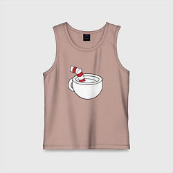 Майка детская хлопок Red Cuphead, цвет: пыльно-розовый