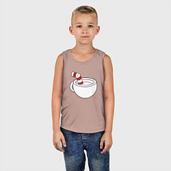 Майка детская хлопок Red Cuphead, цвет: пыльно-розовый — фото 2